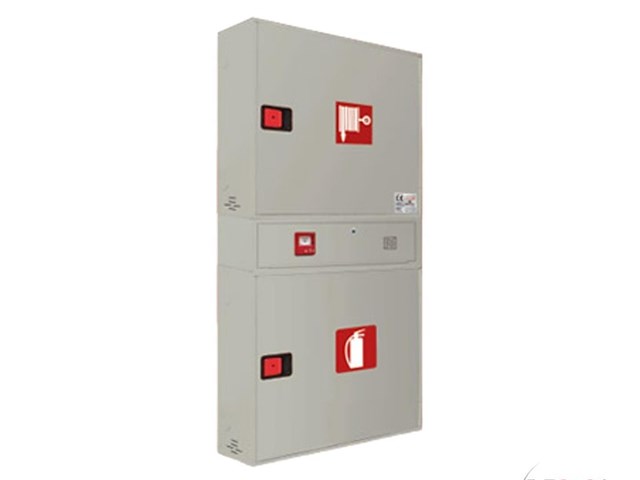 BIE-25+ Armario Extintor +Armario Alarma (Vertical). Puerta Ciega. Color rojo.