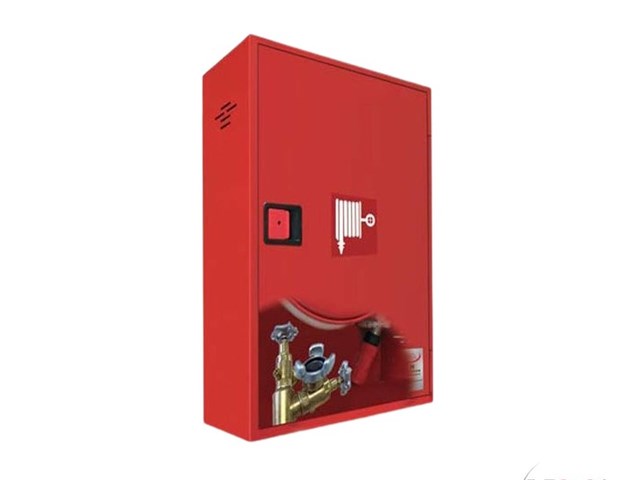 Boca de Incendio Equipada de 25 mm devanadera fija con toma adicional de 45 mm con puerta ciega roja